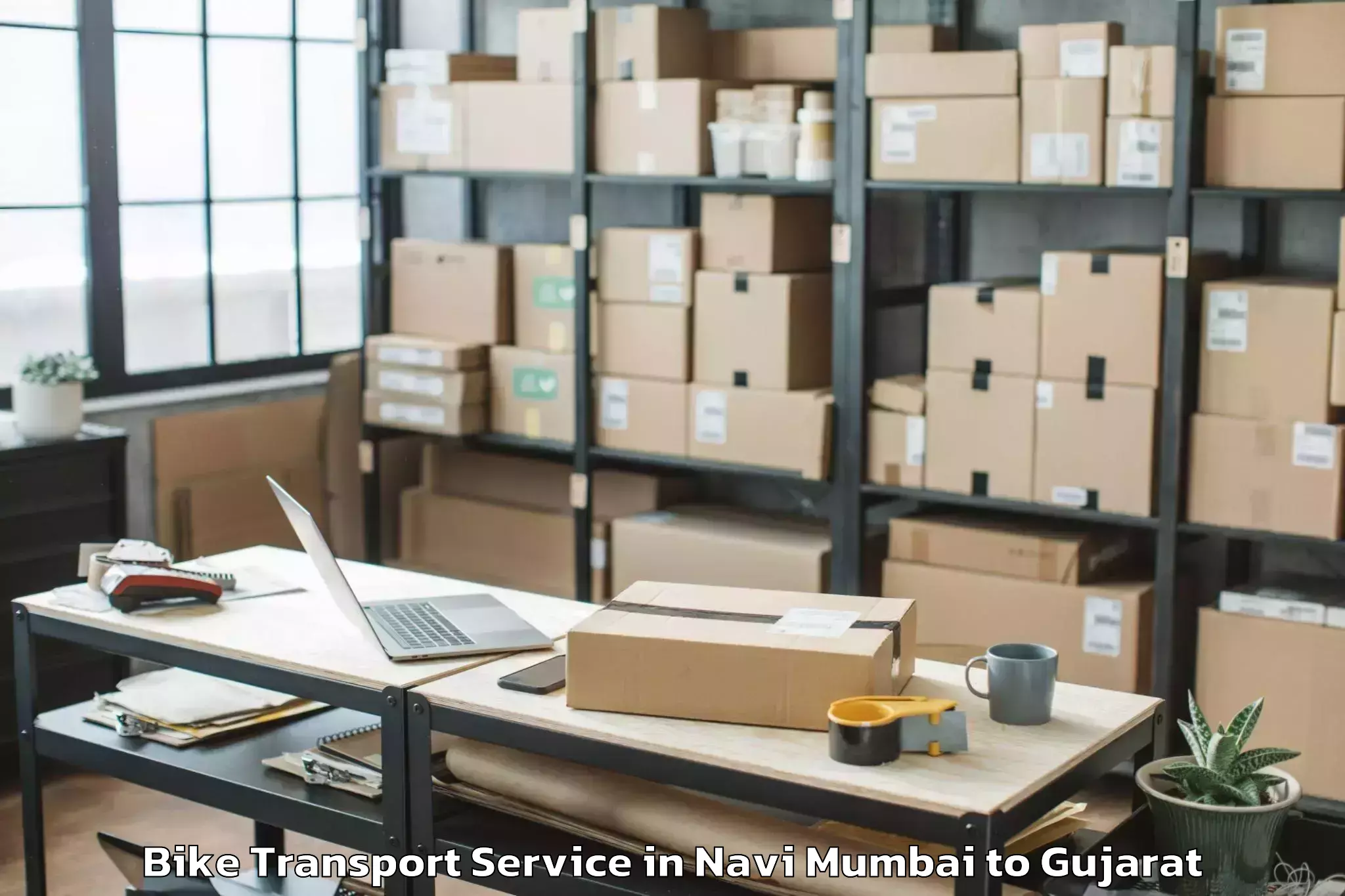 Book Your Navi Mumbai to Shivrajpur Bike Transport Today